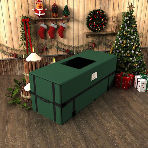 Brobery Christmas Tree Storage Bag 9 Feet Wide Opening Xmas Tree Box Storage Container for Disassembled Trees 600D Oxford with Durable Handles & Dual Zipper