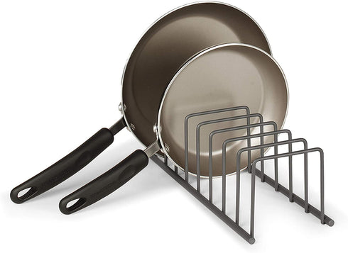 Spectrum Diversified Euro Kitchen Organizer for Plates, Cutting Boards Bakeware, Cooling, Pots & Pans, Serving Trays, Reusable Containers, and Lids Holder Rack, Industrial Gray