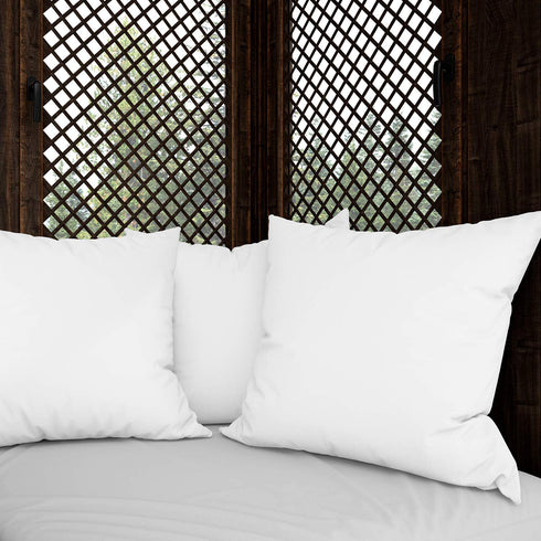 Hannah Linen Throw Pillows - 12 x 12 Pillow Insert Set of 4 - Throw Pillows for Couch & Bed - Soft & Comfortable Square Pillows - Indoor/Outdoor Decorative Cushion