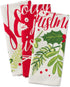 DII Christmas Fun Collection Printed Dishtowel Set, 18x28, Printed Holly, 3 Piece