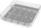 madesmart Silverware Tray - Large | Light Grey | Clear Soft Grip Collection | 6-compartment | Soft-grip Lining | Non-slip Feet | BPA-free