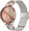 TRUMiRR Flower Watch Band for Garmin Venu Sq 2 / Vivomove HR / Vivoactive 3 Women, Mesh Stainless Steel Watchband Quick Release Strap for Garmin Venu 2 Plus / Venu Sq / Forerunner 245 645 Music