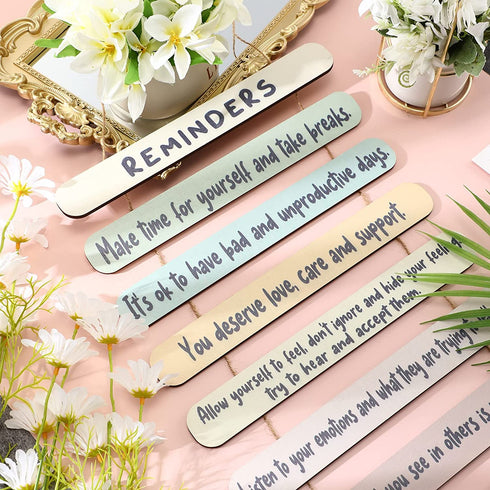Mental Health Reminders Wall Decors Wooden Hanging Wall Art Counseling Room Decor Positive Psychology Affirmations Feelings Wall Pediments for Home Counseling Office Students Dorm Classroom