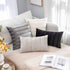 MIULEE Decorative Velvet Throw Pillow Covers Soft Solid Pillowcases Striped Lumbar Square Cushion Covers for Couch Sofa Bed Living Room 18x18 inch, Pack of 2, Grey