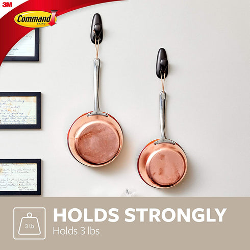 Command Medium Forever Classic Metal Hook, Oil Rubbed Bronze, 2-Hooks, 4-Strips, Decorate Damage-Free