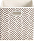 Amazon Basics Collapsible Fabric Storage Cubes with Oval Grommets - 6-Pack, Chevron - Taupe