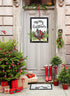 Lvydec Christmas Haning Wall Sign Decoration, 17 x 12 Inch Merry Christmas Hanging Sign Rustic Farmhouse Door Sign with a Small Wreath for Front Door Wall Window Holiday Decoraiton