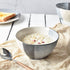 Bosmarlin Ceramic Soup Bowl Set of 4, 28 Oz, Cereal Bowl for Oatmeal, Dishwasher and Microwave Safe, Geometric Pattern (Grey, 6 inches)