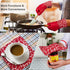 Bobalaly Silicone Oven Mitts and Pot Holders Set 500 F Heat Resistant Oven Gloves Flexible for Kitchen Cooking Baking Grilling Microwave with Quilted Liner BPA Free Non-Slip (Red)