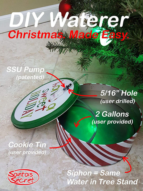 Santas Secret Unlimited - DIY Christmas Tree Watering System Waterer Kit | New 2021 Model | Made in USA