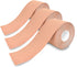3-Pack Kinesiology Tape Pro Athletic Sports. Knee, Ankle, Muscle, Kinetic Sport Dynamic, Physical Therapy. Strong-Rock Breathable h2o Resist Cotton.Roll,Uncut,2in x 16.4ft.Bulk k Beige