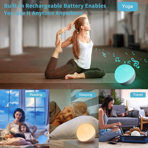 White Noise Machine for Sleeping Baby Adults, Fansbe Portable Sleep Machine with 12 Soothing Sounds & Adjustable 7 Color Night Light, Sound Masking Machine for Home Travel and Office