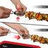 FLAFSTER KITCHEN Skewers for Grilling- 16" Long Flat BBQ Skewers with Push Bar- Shish Kabob Skewers - Stainless Steel Skewer Sticks for Camping - Wide Reusable Sword Skewers - 8 Pack with Storage Bag