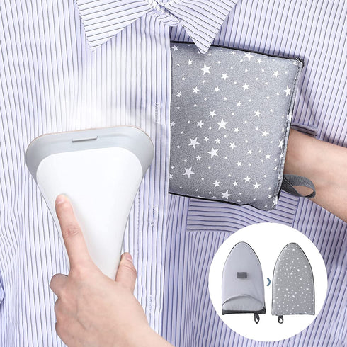 Garment Steamer Ironing Gloves Anti Steam Glove Waterproof Heat Resistant Gloves Complete Care Protective Garment Steaming Mitt with Finger Loop for Clothes Steamers (Star Pattern, Gray)