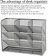 Marbrasse Mesh Desk Organizer, Multi-Functional Pen Holder, Pen Organizer for desk, Desktop Stationary Organizer, Storage Rack for School Home Office Art Supplies (Mesh Pen Holder-Silver)