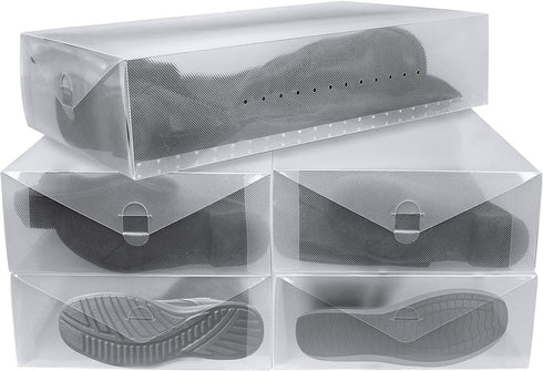 Greenco Clear Foldable Boot Storage Boxes-5 Pack