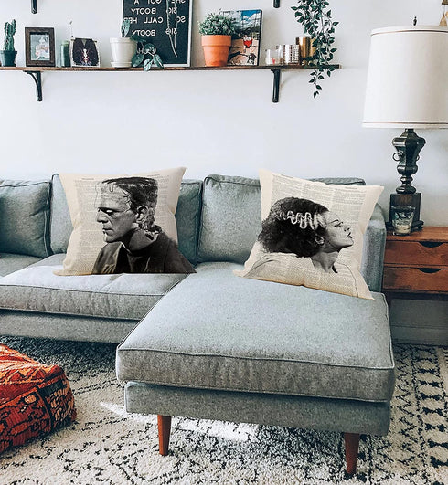 Couples Throw Pillow Case, 18 x 18 Inch Set of 2, Gift for Couple Wedding, Anniversary, Wedding, Cushion Cover for Sofa Couch Bed