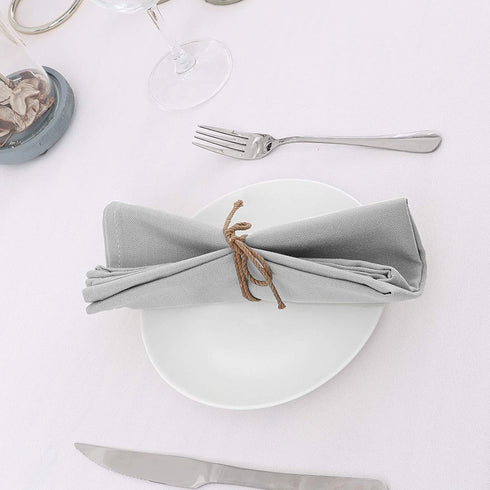 Cloth Napkins Set of 12 (18" X 18") Linen Textured Dinner Napkins Waterproof Extra Soft Thick Durable Reusable Napkins With Hemmed Edges for Family Dinners, Weddings and Everyday Use, Grey