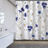 Cedriel Cornflower/Daisy Shower Curtain, Spring Blooming Blue and White Floral Pattern, Polyester Fabric, Waterproof Washable No-Fading with 12Hooks