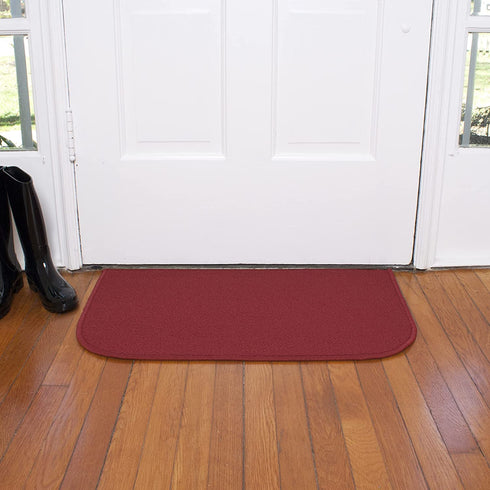 Ritz Accent, Stain Resistant Kitchen Floor Rug, with Non Slip Latex Backing, 18-inch by 30-inch, Red