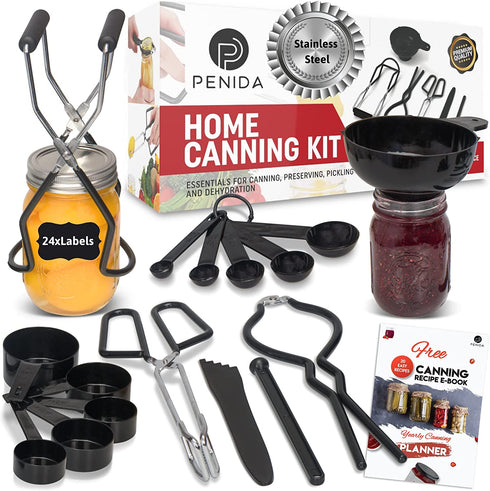 Canning Supplies Starter Kit - Canning Kit - Canning Set, Canning tools, Canning Equipment - Canning Tongs Jar Lifter, Canning Funnel and more Canning Accessories, Canning products ideal picking kit