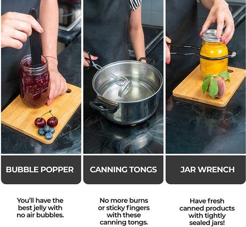 Canning Supplies Starter Kit - Canning Kit - Canning Set, Canning tools, Canning Equipment - Canning Tongs Jar Lifter, Canning Funnel and more Canning Accessories, Canning products ideal picking kit