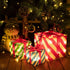 Lighted Gift Boxes Christmas Decoration, Set of 3 Piece Present Ornament Boxes with Pre-lit 50 LED Mini Bulb, Light Up Gift Box for Indoor Outdoor Xmas Tree Party Holiday Decor