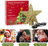 Christmas Tree Topper Star Christmas Tree Topper Lighted with LED Magic 5 Dynamic Patterns Rotating Projector and Switch, 3D Glitter Hollow Gold Xmas Tree Topper for Christmas Tree Decorations