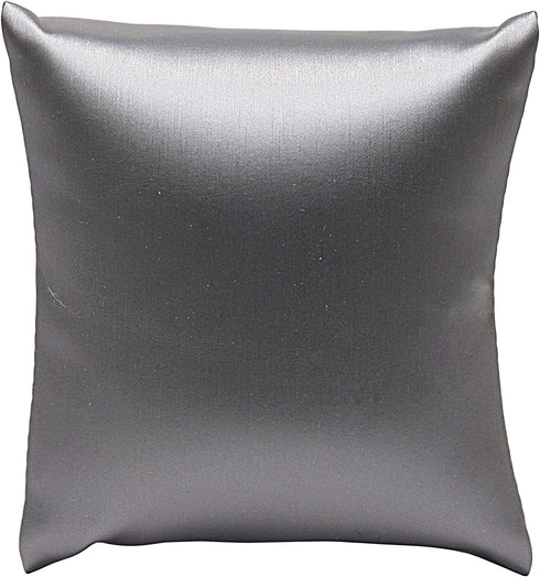 888 Display 4-Pieces Bracelet Watch Pillow Jewelry Displays (4" x 4", Steel Grey Faux Leather)