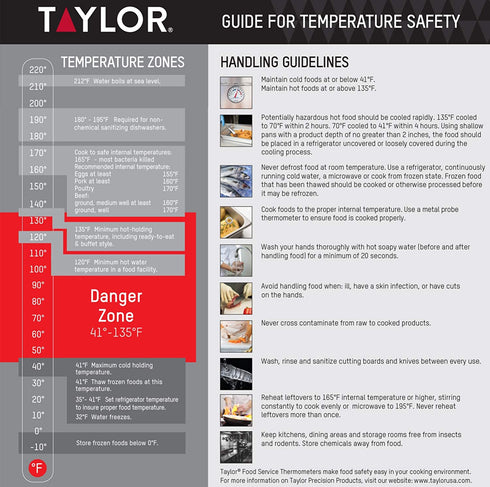 Taylor Precision Products Instant Read Digital Meat Food Grill BBQ Cooking Kitchen Thermometer, Folding Probe, Black