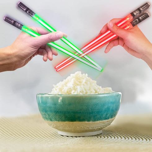 Chop Sabers Light Up LightSaber Chopsticks (4 Pairs, Red, Blue, Green, Purple)