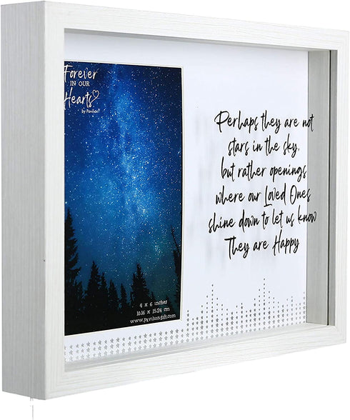 Pavilion Gift Company Perhaps They are Not Stars in The Sky But Rather Openings Where Our Loved Ones Shine Down to Let Us Know They are Happy 7.5x9.5 Inch Easel Back Vertical Picture Frame, Silver
