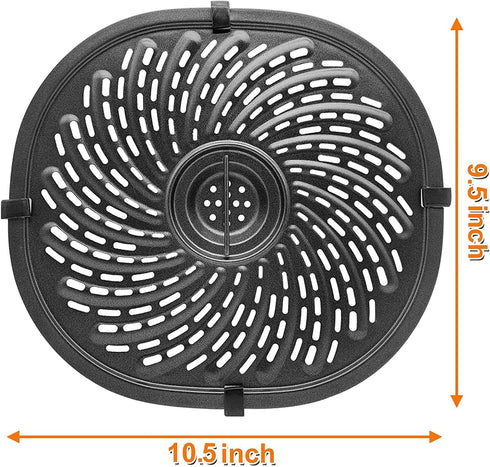 Air Fryer Grill Pan For 7QT Power XL Gowise Air Fryers, Premium Nonstick Coating Crisper Plate, Air Fryer Replacement Parts Tray, Air Fryer Racks with Rubber Feet, Dishwasher Safe