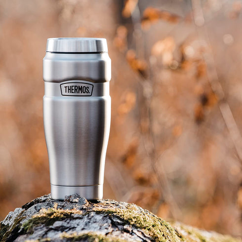 THERMOS Stainless King Vacuum-Insulated Travel Tumbler, 16 Ounce, Matte Steel