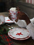 Euro Ceramica Winterfest Collection 4 Piece Mug Set | Festive Ceramic Stoneware Holiday Mugs | 4 Christmas-Themed Cups | Hand-Stamped Holiday Design, Red & White Christmas Patterns,Large,WFT-1001-4-DS