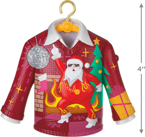 Hallmark Keepsake Christmas Ornament 2021, Disco Inferno Santa Crazy Christmas Sweater, Musical