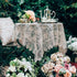 ARTABLE Rectangle Small Table Cloth Lace Macrame Vintage Tablecloth Shabby Chic Embroidered Oblong Table Cover for Wedding Banquet Holiday Long Dinner Tables (Golden, 33" x 33")