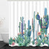 Alishomtll Bathroom Shower Curtain Tropical Cactus Shower Curtains with 12 Hooks, Cactus Flowers Blossom Bath Curtain Durable Waterproof Fabric Bathroom Curtain (Cactus, 70 — 69 inches)