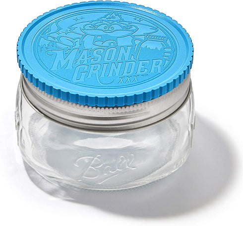 2 Piece Herb Grinder with Holes by Mason Grinder - Large Mouth - 2 Piece Herb Grinder with Holes - Fits on Wide Mason Jars (Jar Not Included)