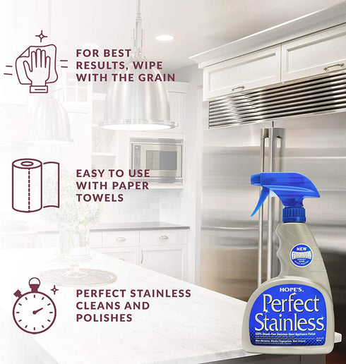 Hopes Perfect Stainless Stainless Steel Cleaner and Polish, 22oz Bottle