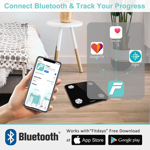 Yoobure Digital Weight Scale for Body Weight and Fat, Highly Accurate Bluetooth Body Fat Scale Body Composition Analyzer Health Monitor BMI Scale, Smart Scale with Smartphone App Sync€¦