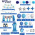 JOYYPOP 1st Birthday Decorations for Boys - Baby 1st Birthday Party Supplies 67PCS with 1st Birthday Baby Crown, ONE Cake Topper, 1st Birthday Highchair Banner Decorations(Blue)