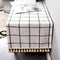 Anoifada Table Runner 72 Inches Long, Plaid Farmhouse Runner with Tassels, Party Holiday Dinner, Cotton Linen