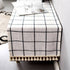 Anoifada Table Runner 72 Inches Long, Plaid Farmhouse Runner with Tassels, Party Holiday Dinner, Cotton Linen