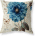 Set of 4 Farmhouse Blue Flower Throw Pillow Covers 18x18 Inch Orchid Butterfly Cotton Linen Floral Cushion Case Outdoor Sofa Throw Pillows Cover for Couch Living Room Bed Indoors Home Decor