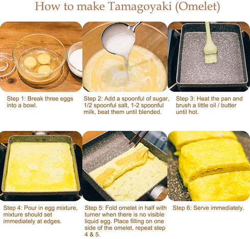 ROCKURWOK Japanese Omelette Pan Nonstick Tamagoyaki Egg Pan, Rectangle Tamago Pan Small Frying Pan, 7? x 5?, Pink