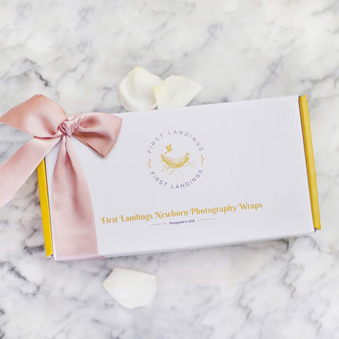 First Landings Baby Wrap | Set of 3 Premium Knit Wraps | Newborn Photography Props for Boy or Girl Photoshoot | Unisex Newborn Receiving Blankets or Baby Swaddle Wrap