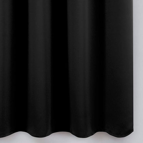 LEMOMO Black Blackout Curtains/38 x 54 Inch/Set of Two Panels Grommet Living Room Curtains