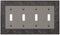 Amerelle 43T4AN English Garden Wallplate, 4 Toggle, Antique Nickel