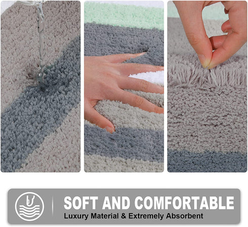 HEBE Non-Slip Bathroom Rugs Mat Soft Microfiber Bath Mats for Bathroom Absorbent Bath Floor Rug Machine Washable ,20"x32"